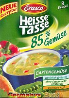 Erasco Heisse Tasse 85% Gartengemüse Suppe -Box-