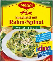 Maggi Fix Spaghetti mit Rahm-Spinat