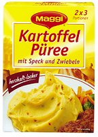 Maggi Kartoffel-Püree mit Speck und Zwiebeln