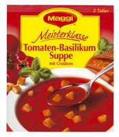 Maggi Meisterklasse Tomaten-Basilikum Suppe mit Croûtons